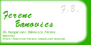 ferenc banovics business card